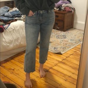 Madewell light wash boyfriend jeans